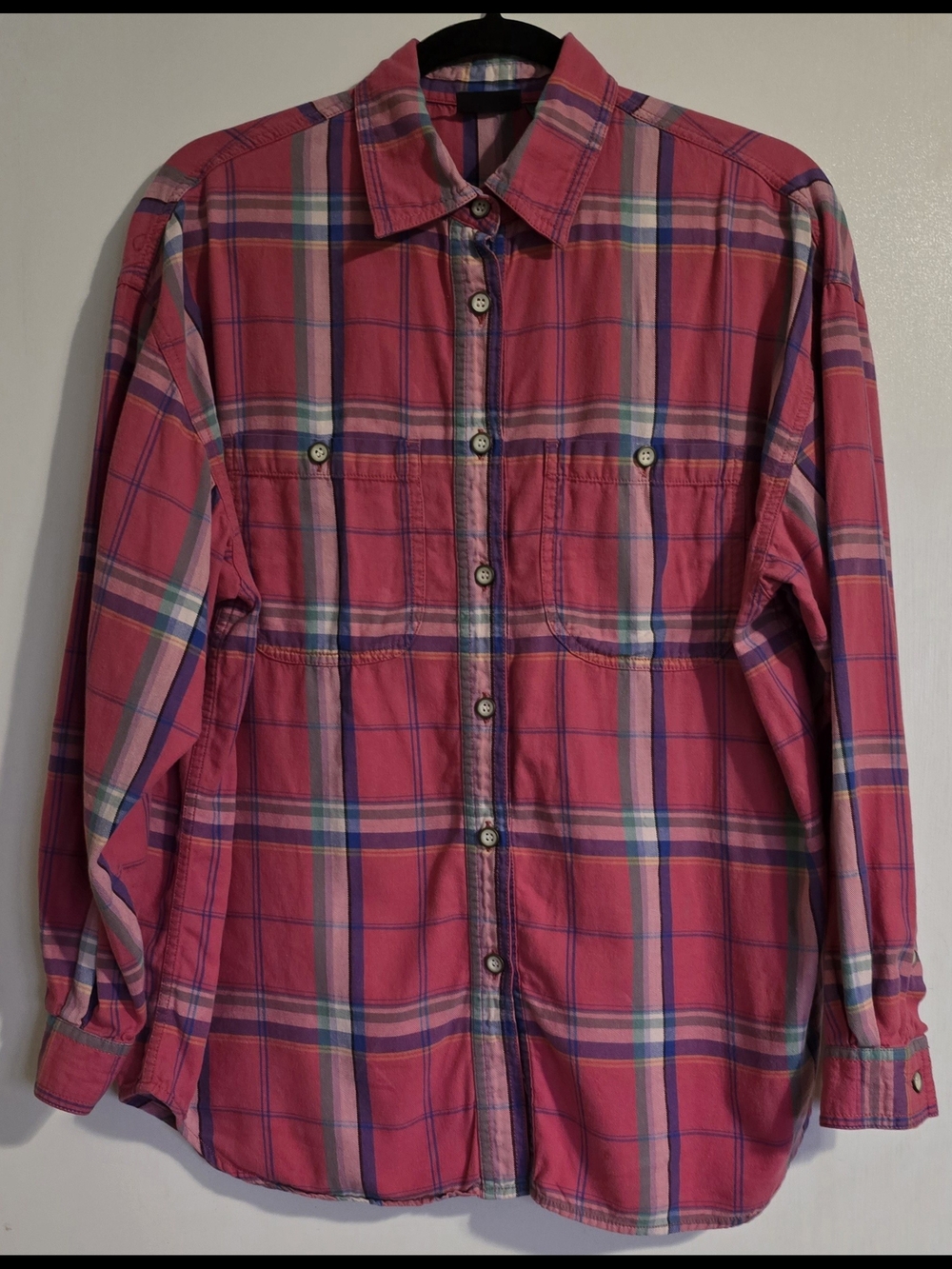 Liz Wear Women’s Plaid Button-Up Shirt – Size Large